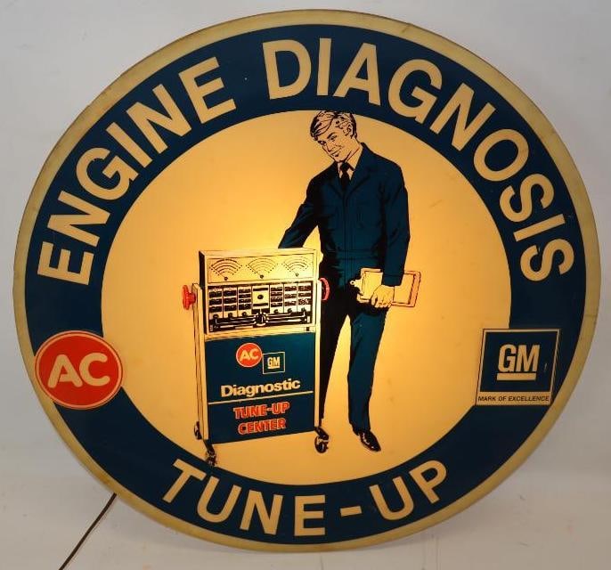 General Motors and AC Engine Diagnosis and Tune Up Lightup Advertising Sign (1 of 8)