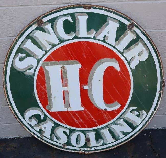 Sinclair H-C Gasoline DSP Porcelain Sign (1 of 12)