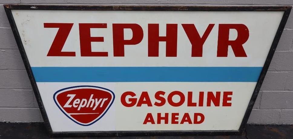 Graphic Zephyr Gasoline Ahead Wood Framed SST Sign (1 of 8)