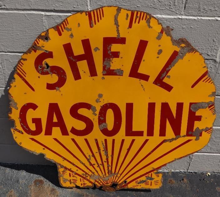 Shell Gasoline Clamshell DSP Porcelain Sign (1 of 8)