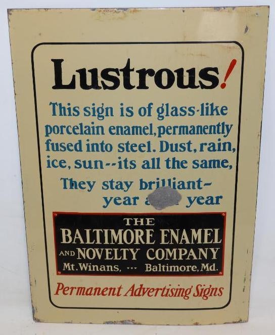 Baltimore Enamel Lustrous SSP Porcelain Sign (1 of 5)