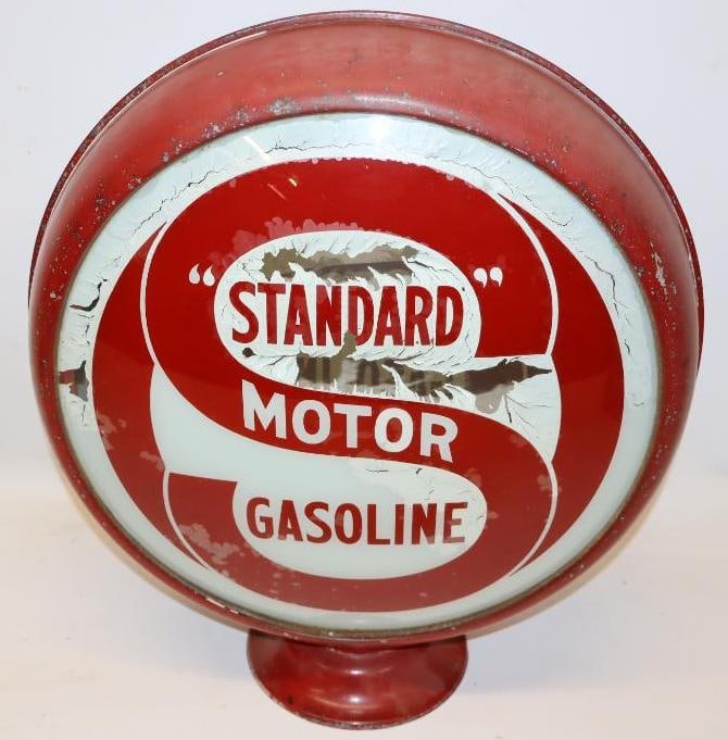 Rare Standard Motor Gasoline 15" Metal Body Gas Pump Globe (1 of 9)