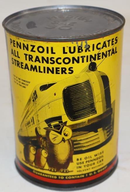 Pennzoil Graphic Streamliner Train 1 Quart Motor Oil Can (1 of 8)