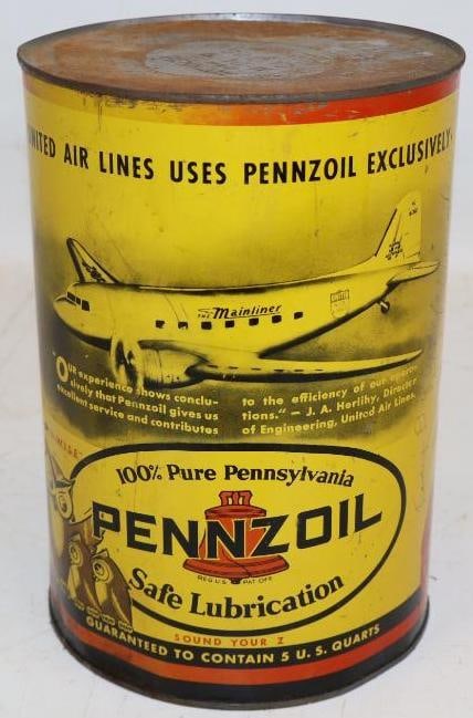 Pennzoil Mainliner Airplane 5 Quart Motor Oil Can (1 of 8)