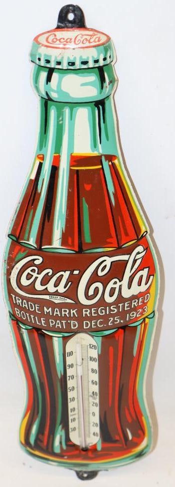 Coca-Cola Embossed Bottle SST Advertising Thermometer (1 of 6)