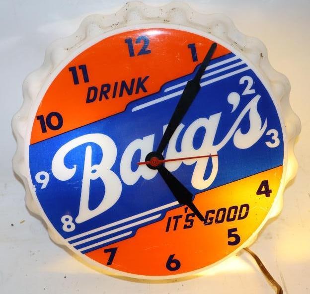 Drink Barq's Root Beer Bottlecap Advertising Clock (1 of 8)
