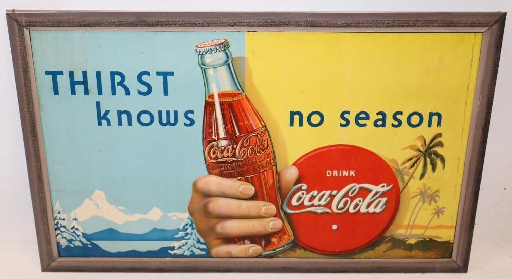 Coca-Cola "Thirst Knows No Season" Cardboard Display Sign (1 of 7)