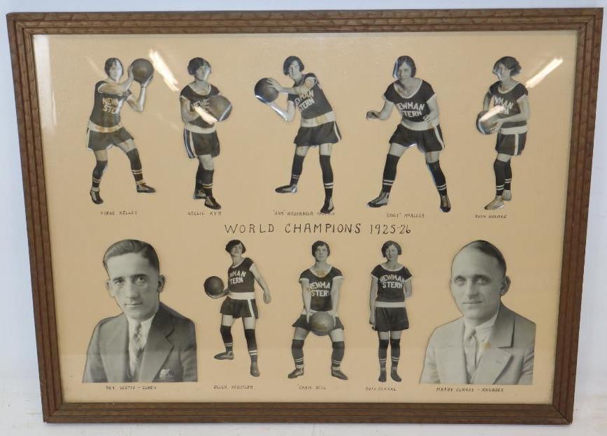 1925-1926 Cleveland Newman Stern Womens Basketball World Champions Framed Team Photo (1 of 8)