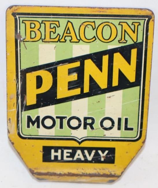 Colonial Beacon Penn Motor Oil DST Lubester Paddle Sign (1 of 6)