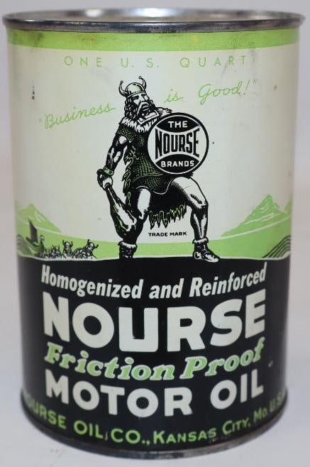 Nourse Friction Proof 1 Quart Metal Motor Oil Can (1 of 6)