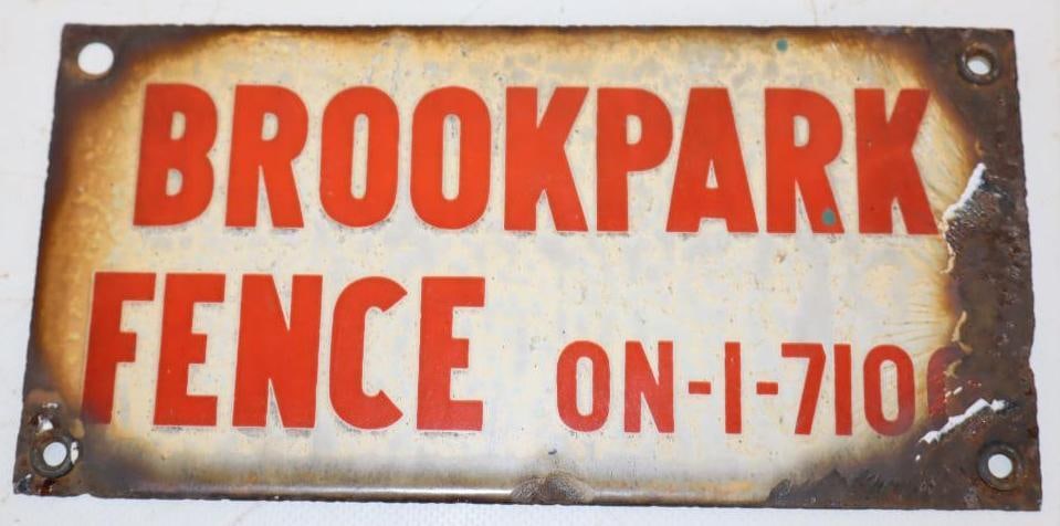 Brookpark Fence Porcelain Advertising Sign: 8x4
