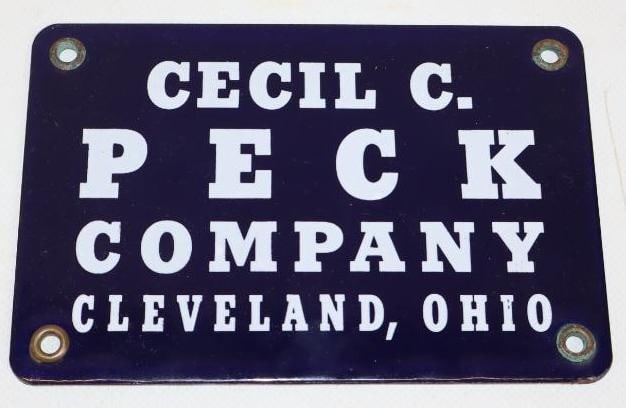 Cecil C. Peck Company Porcelain Advertising Sign: 6x4