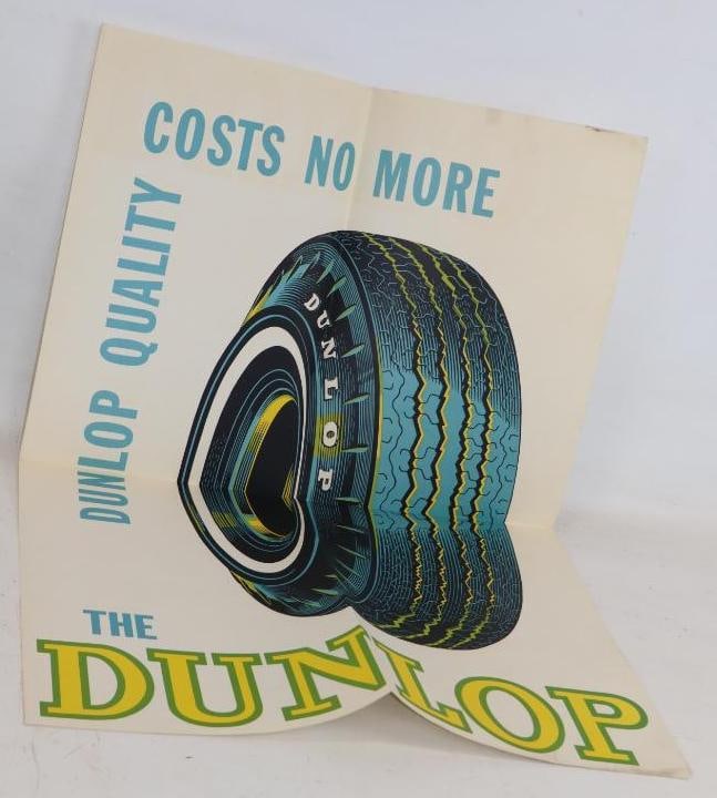 Dunlop Quality Cost No More Tire Advertising Window Sign: 24x36