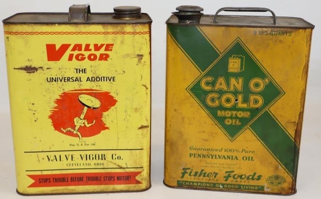 Valve Vigor and Can O' Gold 2 Gallon Oil Cans (1 of 4)