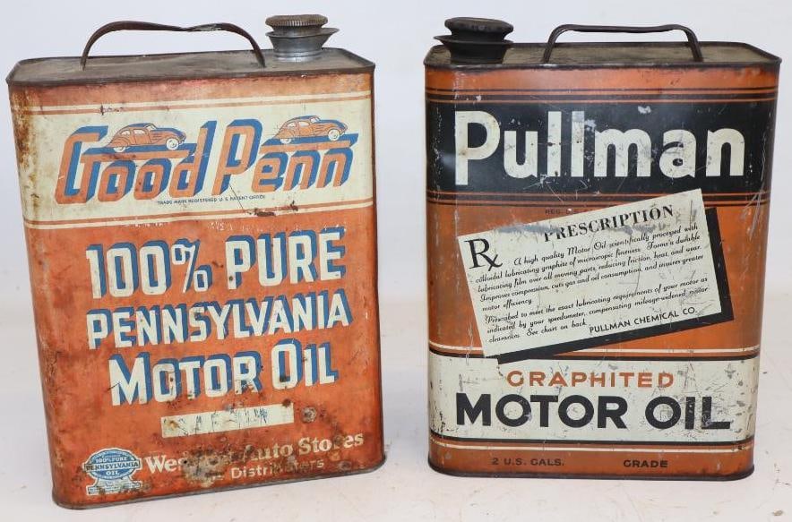 Group of 2 Good Penn and Pullman 2 Gallon Oil Cans (1 of 4)