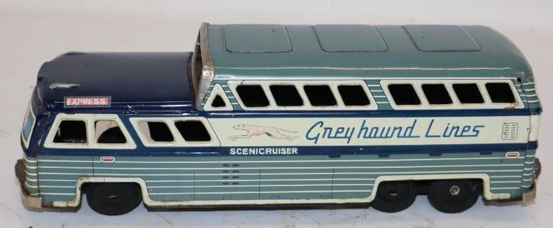 Tin Litho Greyhound Bus Friction Toy (1 of 3)