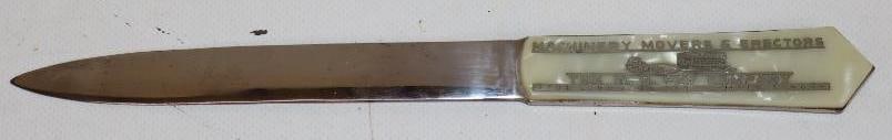 W.H. Fay Company Movers and Erectors Advertising Letter Opener: 9.5x1