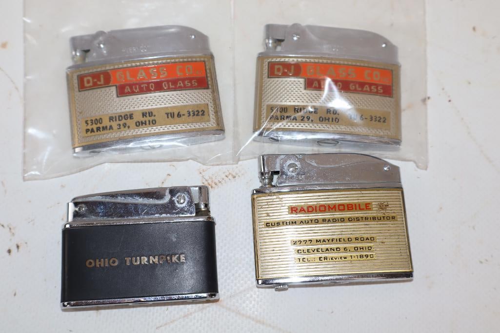 Group of 4 Kay-Cee and Vernco Advertising Refillable Lighters (1 of 2)