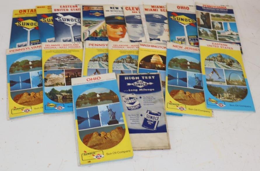 Group of 18 Sunoco and DX Gas Station Road Maps (1 of 5)