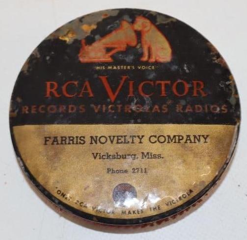 RCA Victor Farris Novelty Company Vicksburg MS Celluloid Advertising Record Brush Cleaner (1 of 2)