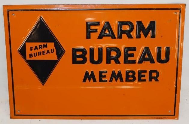 Farm Bureau Member Single Sided Metal Embossed Sign (1 of 2)