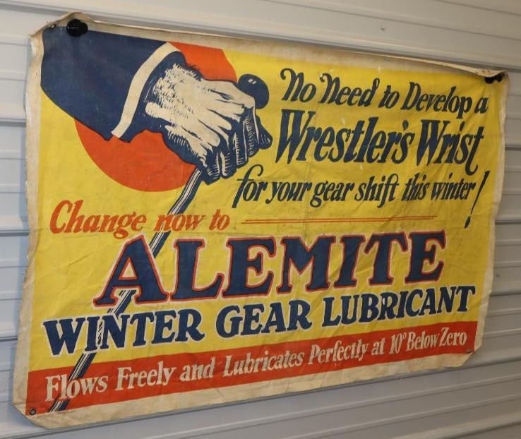 Alemite Winter Gear Lubrication Advertising Canvas Banner (1 of 4)