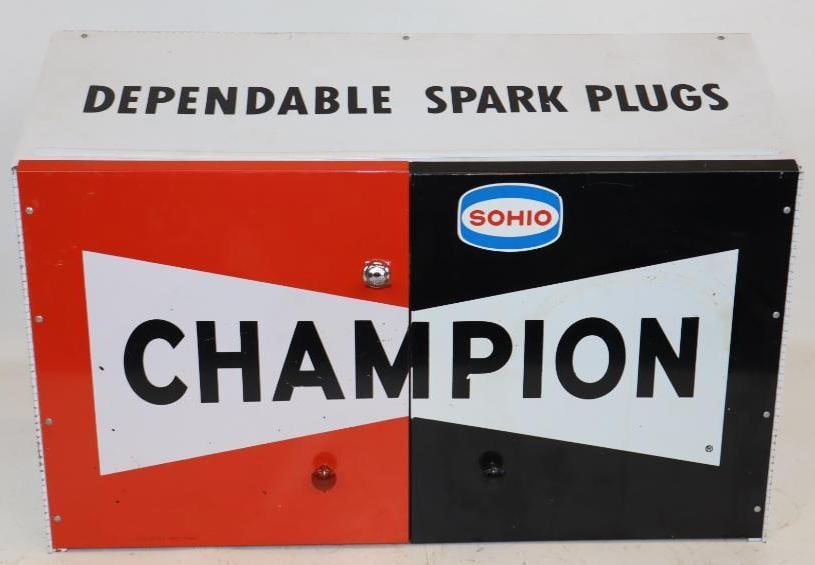 Champion Spark Plugs Metal Parts Cabinet