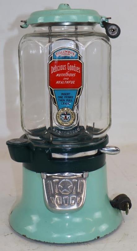 1930's Delicious Goodies Porcelain Gumball Machine With Key (1 of 3)