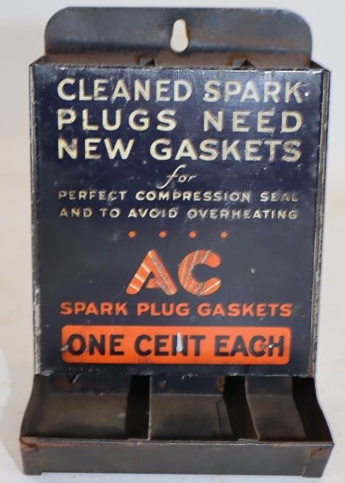 AC Sparkplug Gasket Tin Litho Advertising Display (1 of 3)