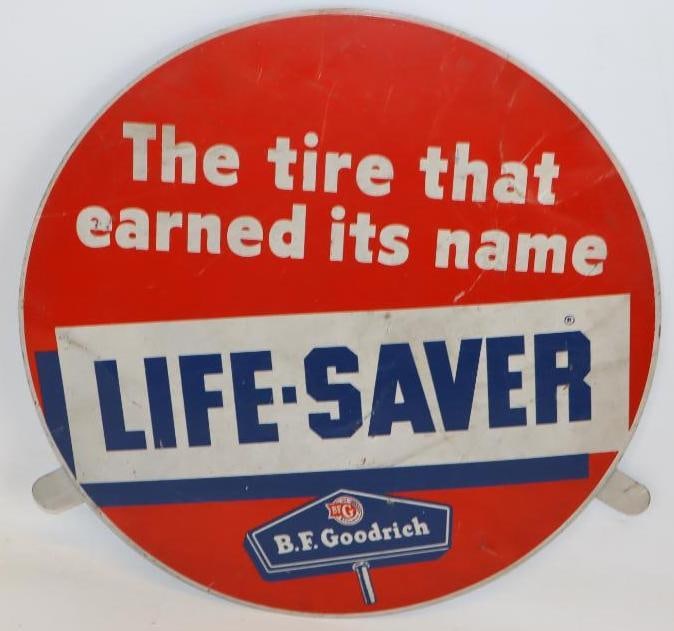 BF Goodrich Life-Saver Tire Center Insert Advertising Sign: 15.75x15.75