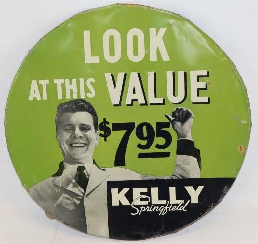 Kelly Springfield Look At This Value Tire Insert Advertising Sign: 17x17