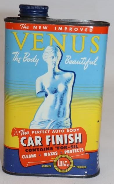 Whiz Venus Car Finish 1 Pint Advertising Can: 3.75x1.75x6.25