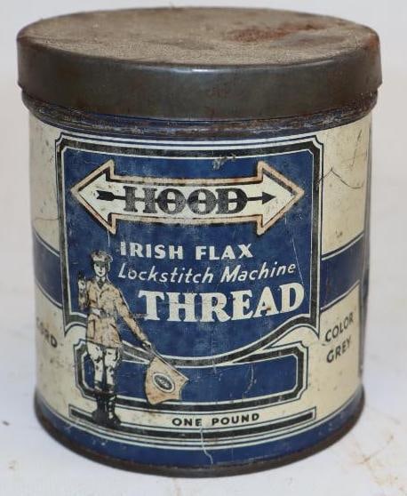 Hood Irish Flax Thread 1lb Grease Can (1 of 2)