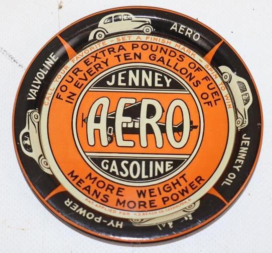 Jenney Aero Gasoline Metal Advertising Tray: 4x4