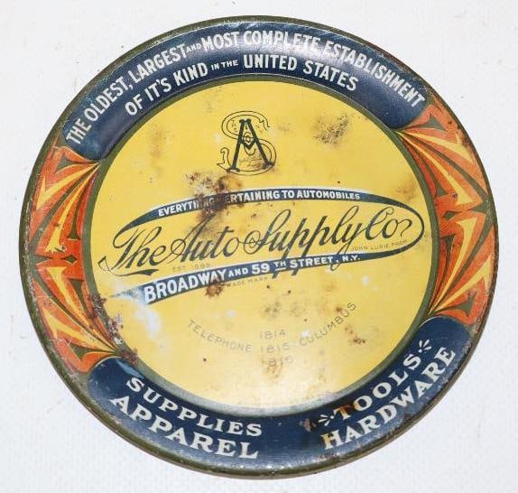The Auto Supply Co Advertising Metal Tray: 4.25x4.25x2.5
