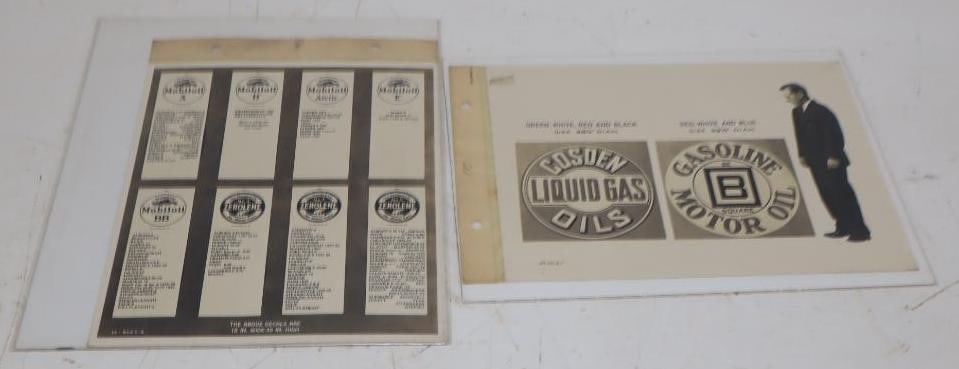 Group of 2 1920's Mobil Oil Gargoyle and Cosden Photos of Decals and Signs (1 of 4)