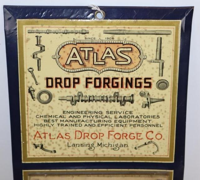 1936/1937 Atlas Drop Forge Enameloid Advertising Calendar (1 of 5)