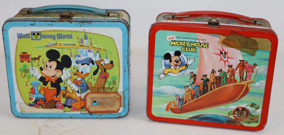 Mickey Mouse Club and Walt Disney World Metal Lunch Boxes No Thermos (1 of 3)