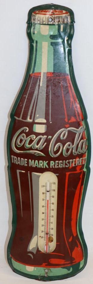 Coca-Cola Bottle Shaped Advertising Thermometer (1 of 2)