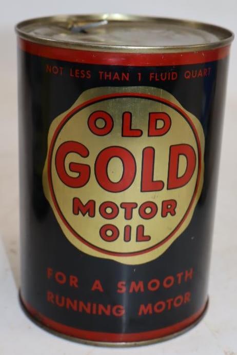 Ashland Old Gold 1qt Metal Oil Can: 4x4x5.5 Empty