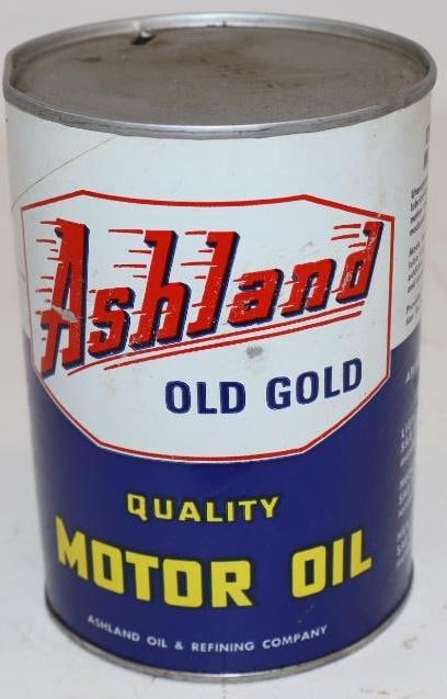 Ashland Old Gold 1qt Composite Oil Can (1 of 3)