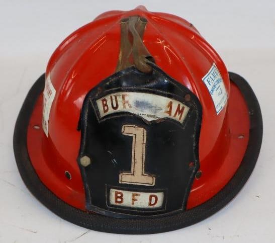 Burnham Fire Department  Helmet #1 With Leather Patch (1 of 3)