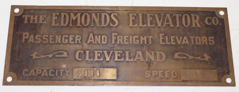 Brass Embossed Edmonds Elevator Company Composite Sign (1 of 2)