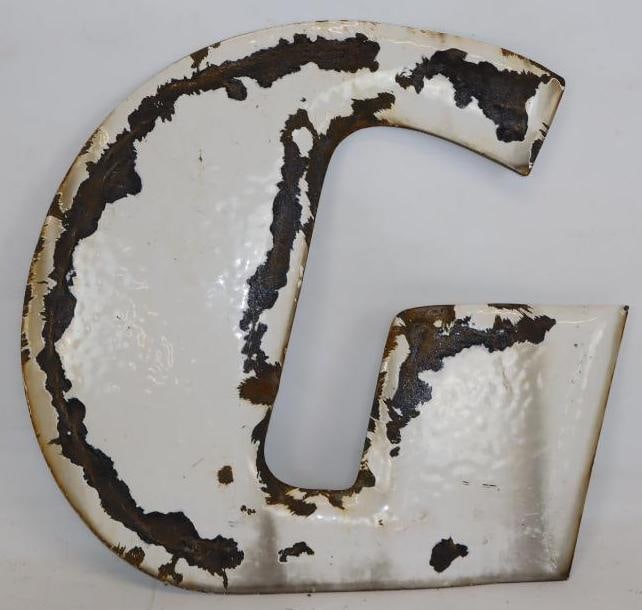 Porcelain G From Goodyear Sign (1 of 4)