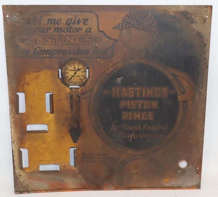 Hastings Piston Rings Compression Test Advertising Sign (1 of 4)