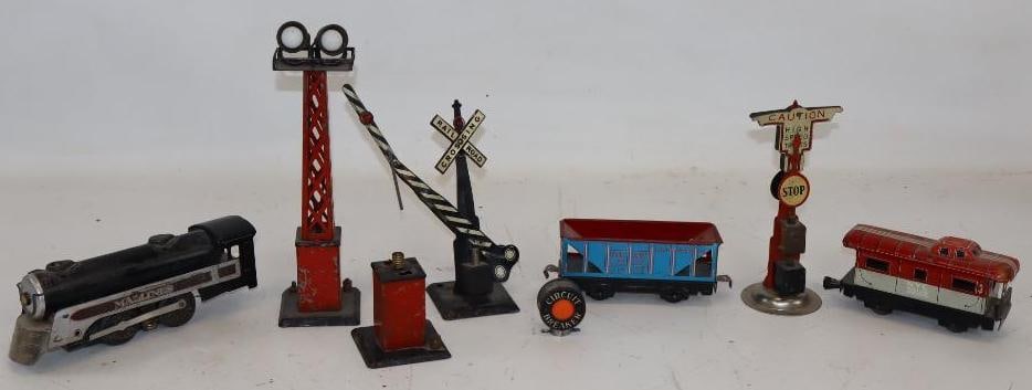 Group of 7 Tin Litho Train and Accessories (1 of 5)