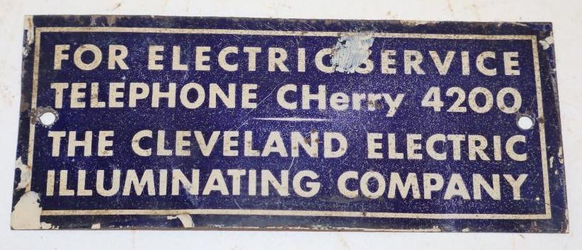 Cleveland Electric Illuminating Company Tin Advertising Sign: 6" x 2.5"