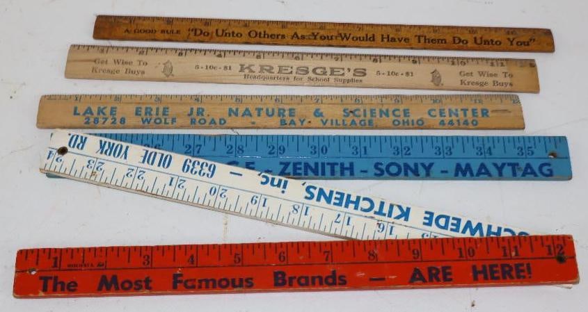 Group of 4 Coca-Cola, Kresge's, Lake Erie Science Center Advertising Rulers (1 of 4)