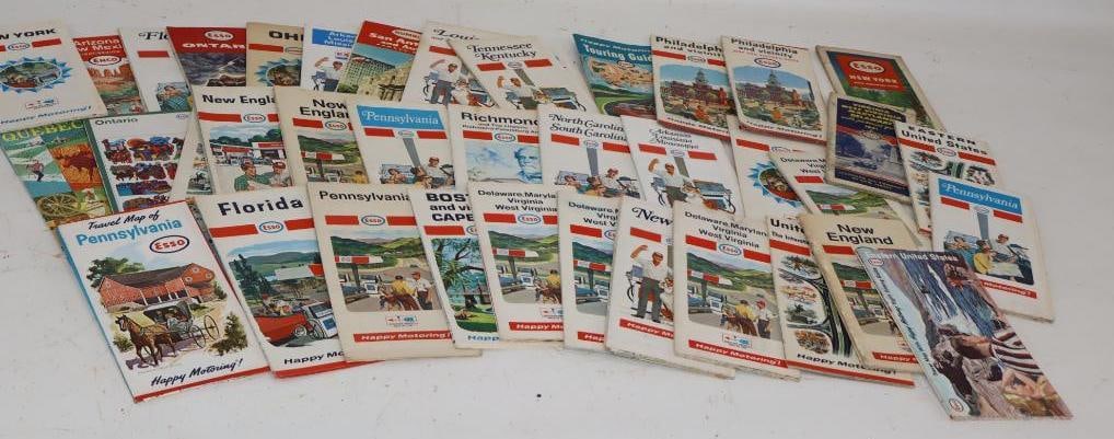 Group of 39 Esso, Exxon, and Humble Gas Station Road Maps (1 of 8)