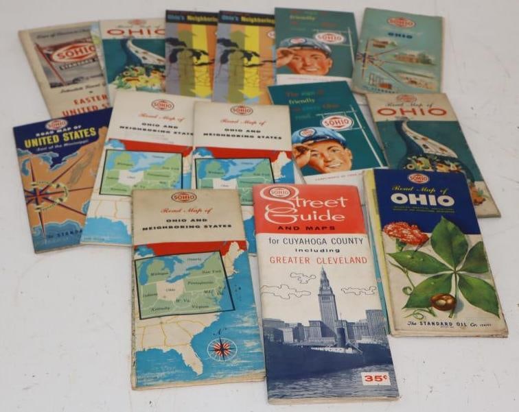 Group of 14 Sohio Gas Station Road Maps (1 of 5)